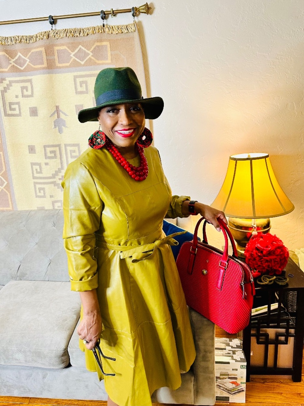 NWT Mustard Faux Leather Fit & Flare Dress – Size 10